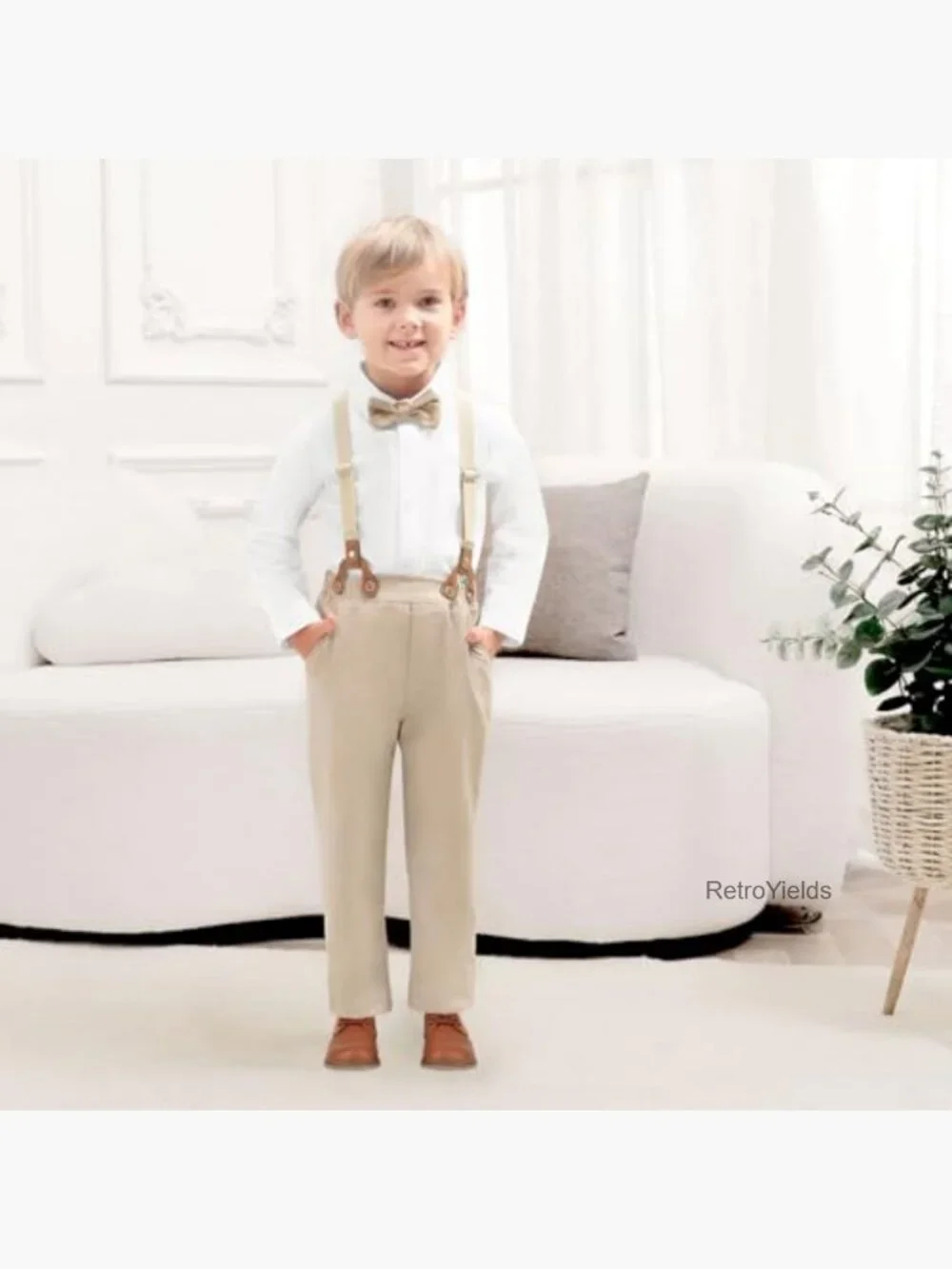 Toddler Boy Dress Outfit - Button Down Shirt & Pants Set - Picture 2 of 7